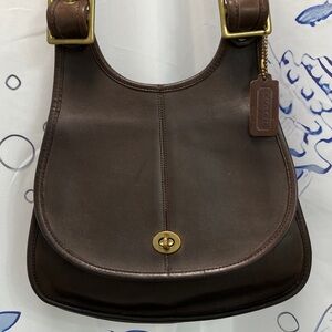 Coach Vintage Crescent Mocha Brown Saddle Bag NYC 9235